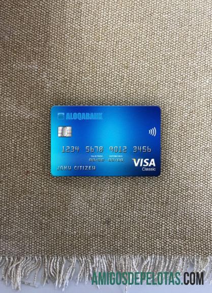 Uzbequistão Aloqabank Visa Classic Card Photolook Frente exemplo real